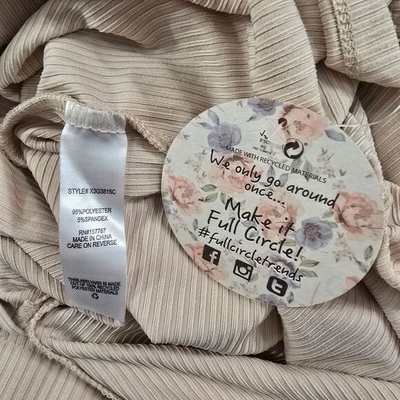 Jolie Joy Midi Dress Womens 3X Plus Beige Bodycon 2 Piece Bandeau Ribbed Stretch - Picture 7 of 8